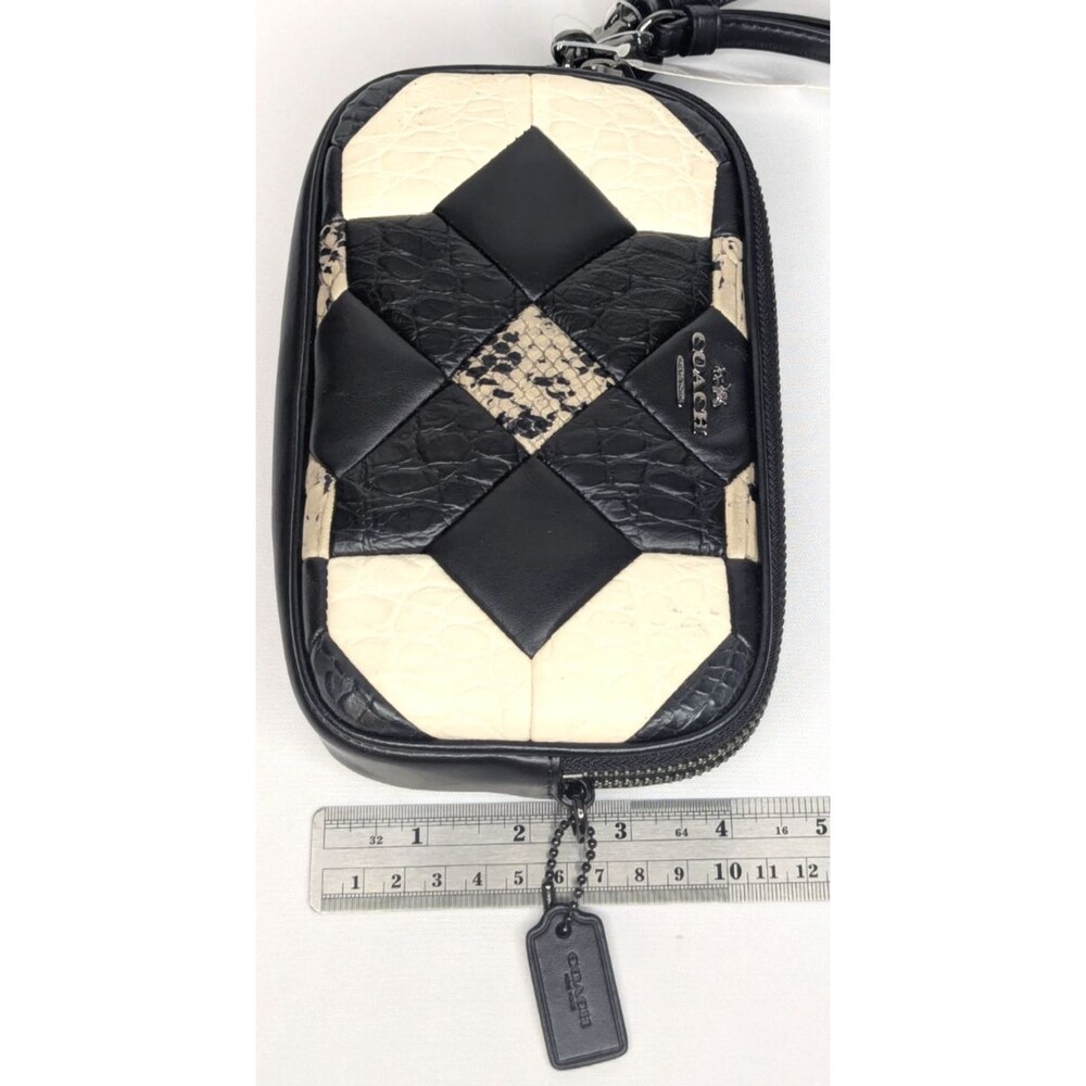 Coach Black Canyon Quilt Exotic Embossed Leather Clutch Crossbody Purse NWT - Picture 5 of 15